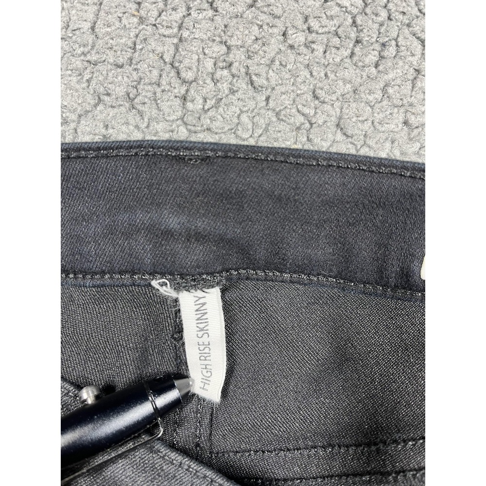 Rag & Bone Jeans Womens 27 Shiny Black High Rise Skinny Denim Stretch Coated - Picture 8 of 16